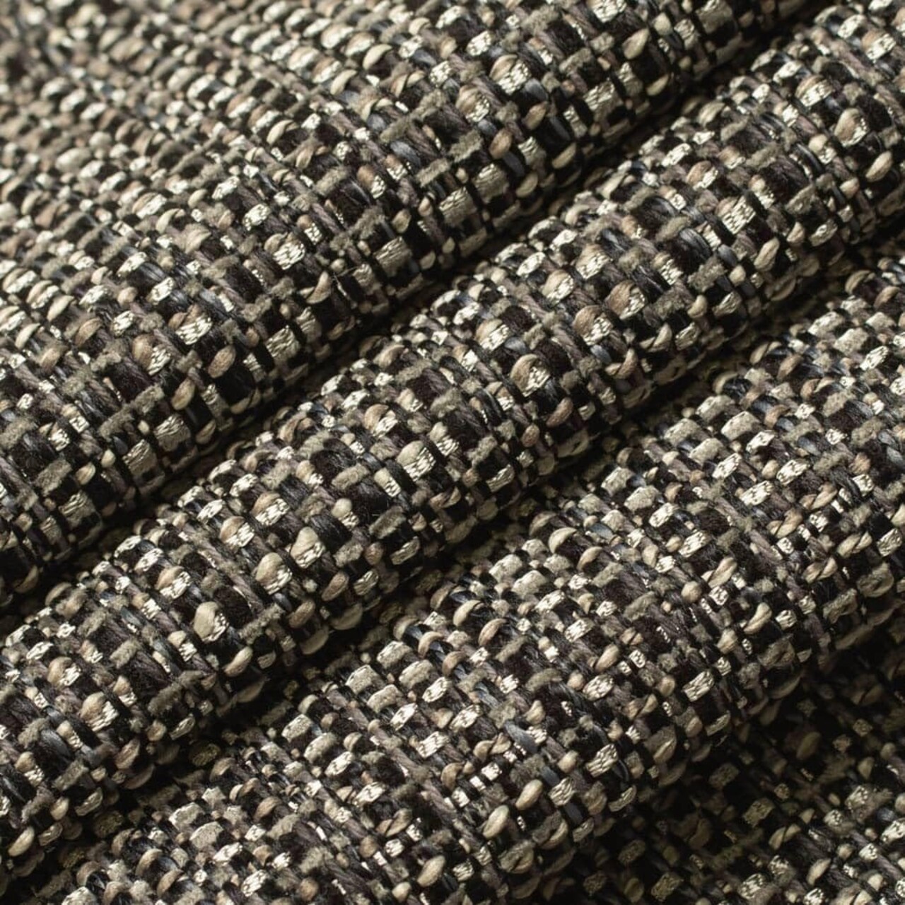 Black Textured Tweed Upholstery Fabric by The Yard - SKU: Briggs Granite